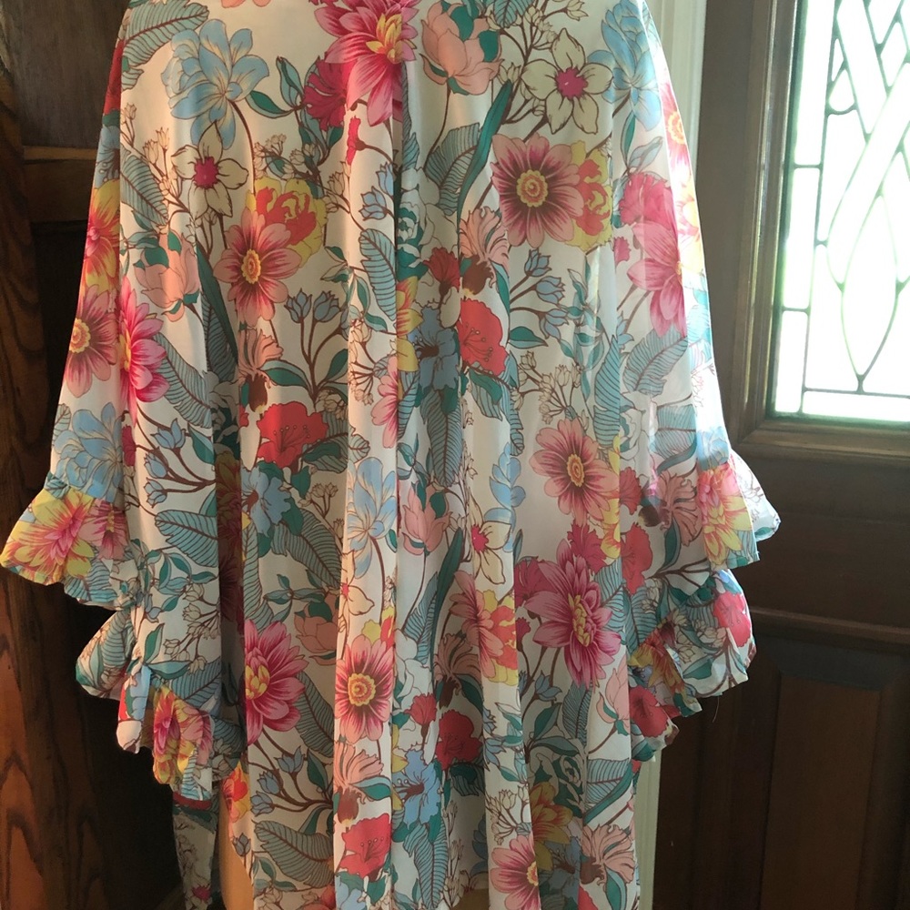 Umgee Floral Sheer Jacket